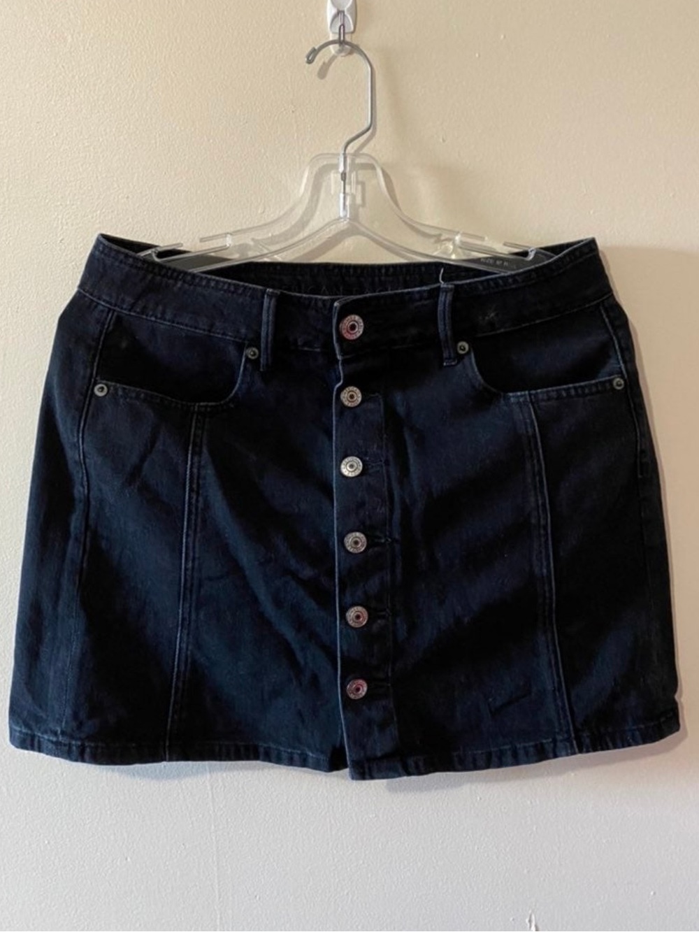American Eagle button down black denim skirt